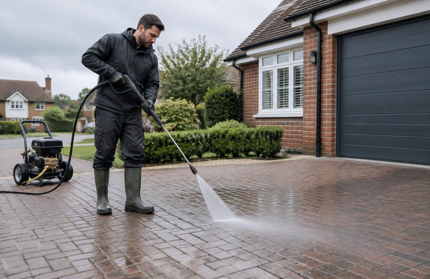 Professional home service business at work